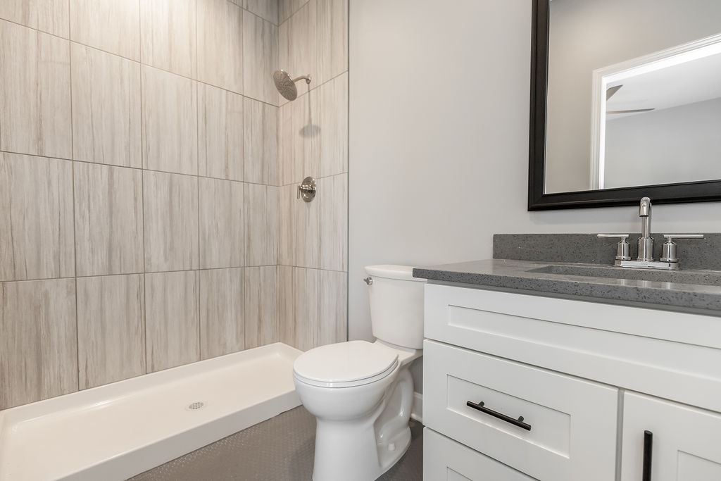 Longfellow bathroom with modern fixtures
